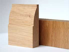 An example of Oak skirting board profiles