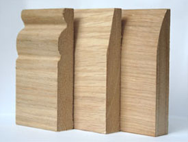 An example of oak veneered skirting board profiles