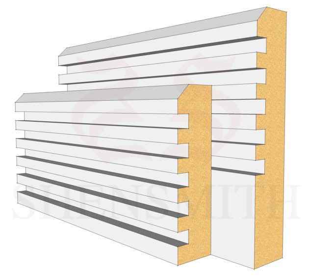 Ribbed MDF Skirting Board