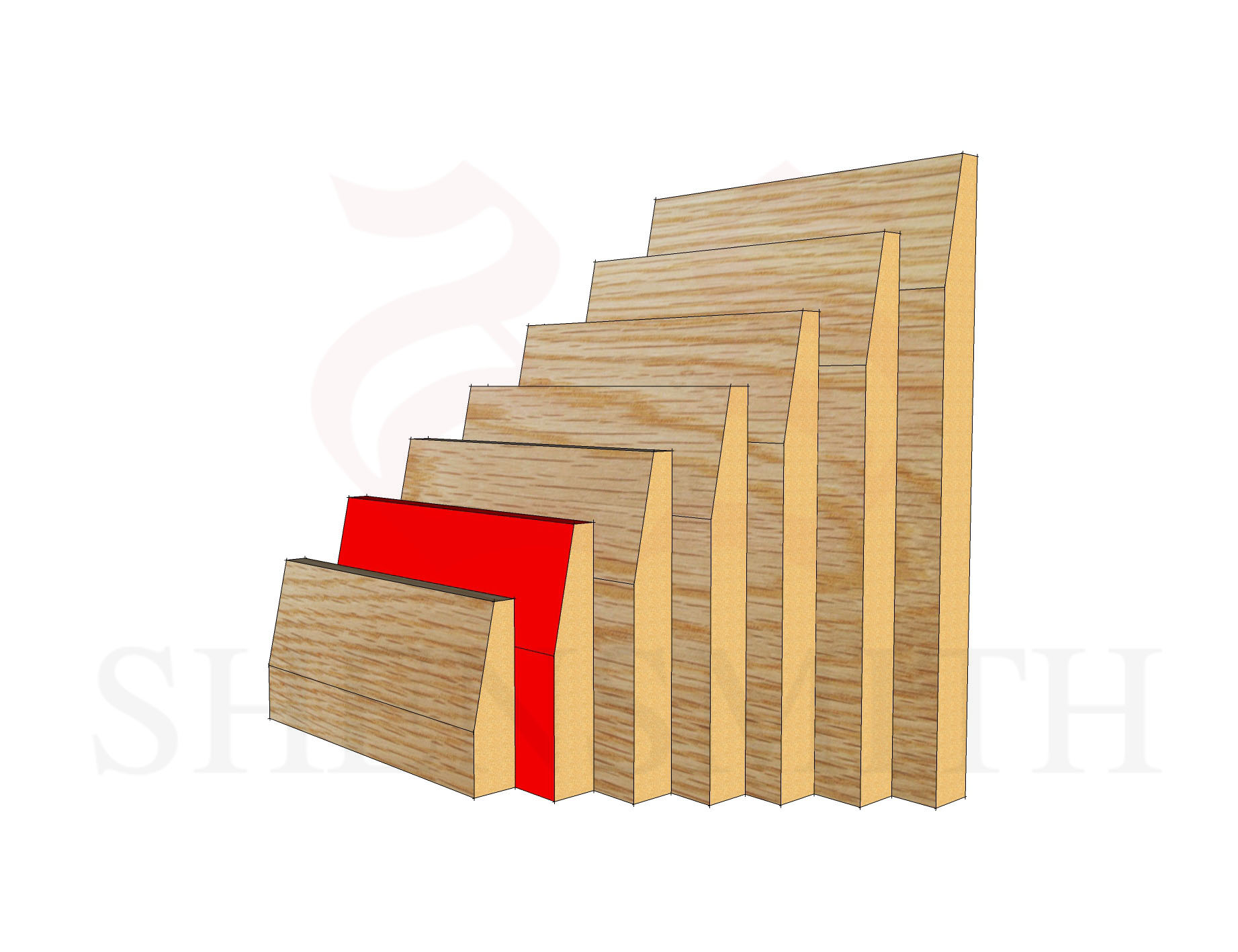 bevelled 94mm Oak Skirting Board