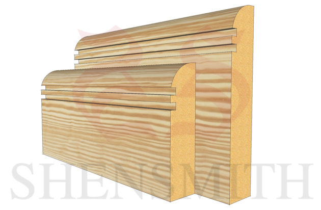 bullnose rebated 2 profile Pine Skirting Board