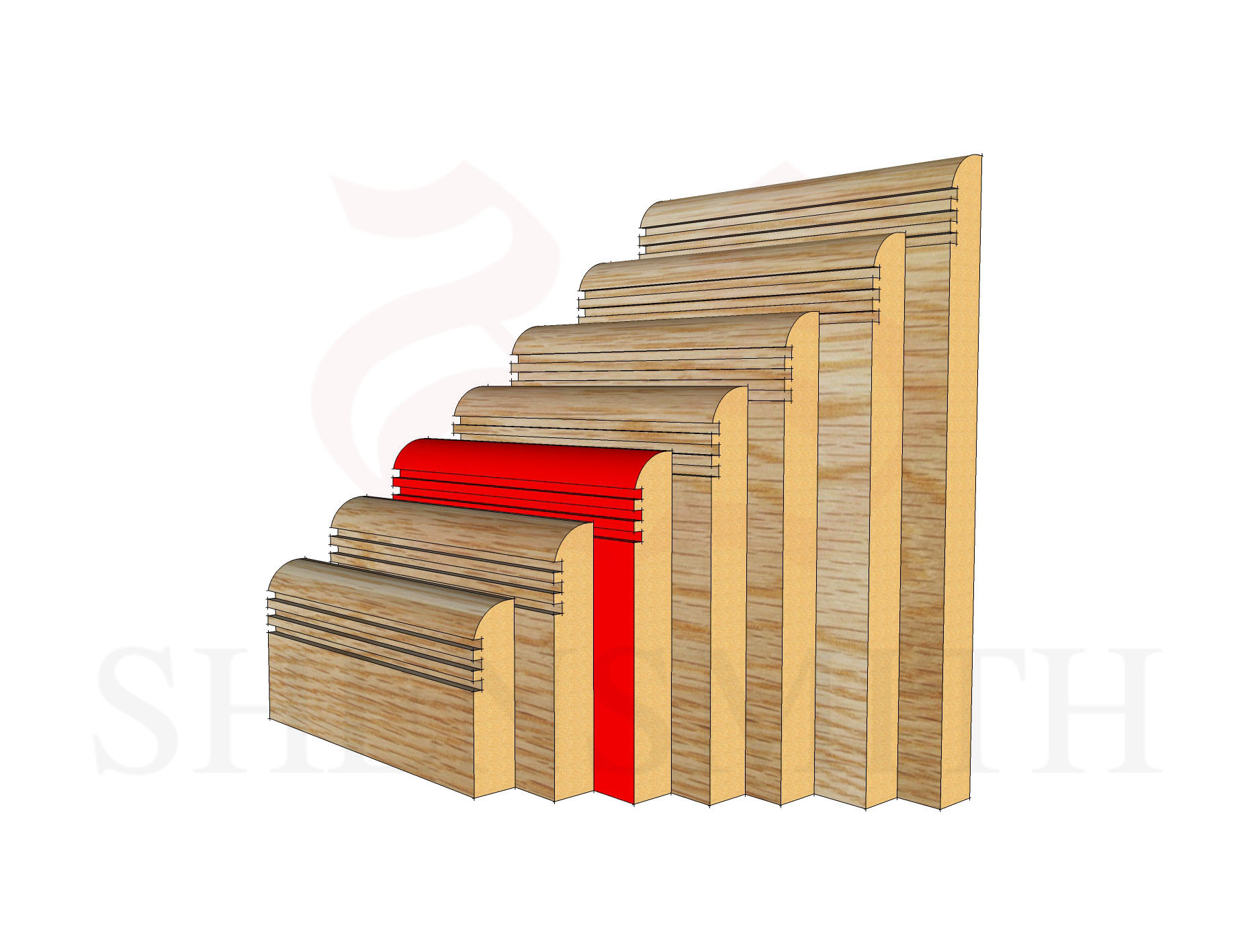 Bullnose Rebated 3 119mm Oak Skirting Board SkirtingBoards 