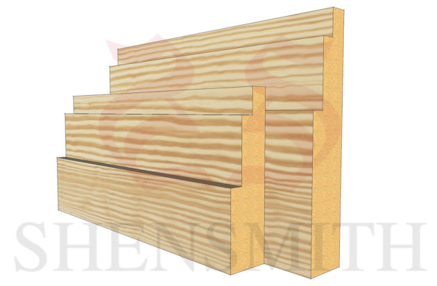 double step profile Pine Skirting Board