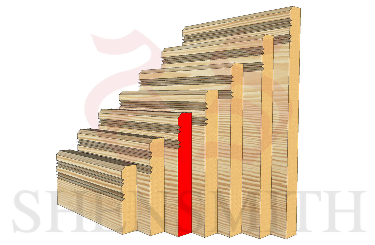 double v groove 119mm Pine Skirting Board