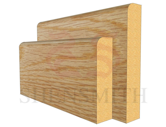 Pencil Round Oak Veneered Skirting Board