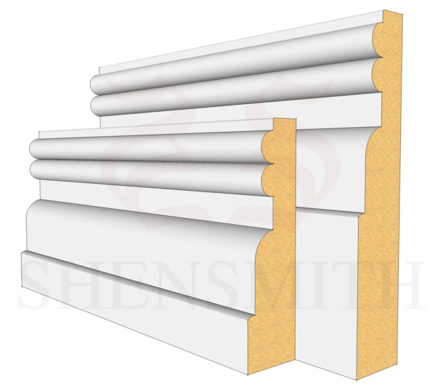 Reeded 2 MDF Skirting Board