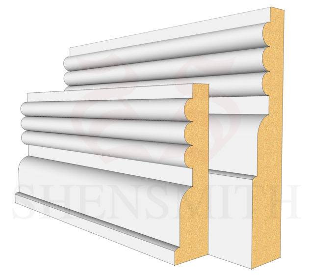 Reeded 3 MDF Skirting Board