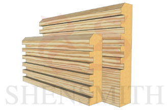 ribbed profile Pine Skirting Board