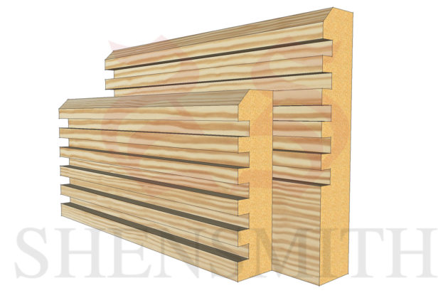 ribbed profile Pine Skirting Board