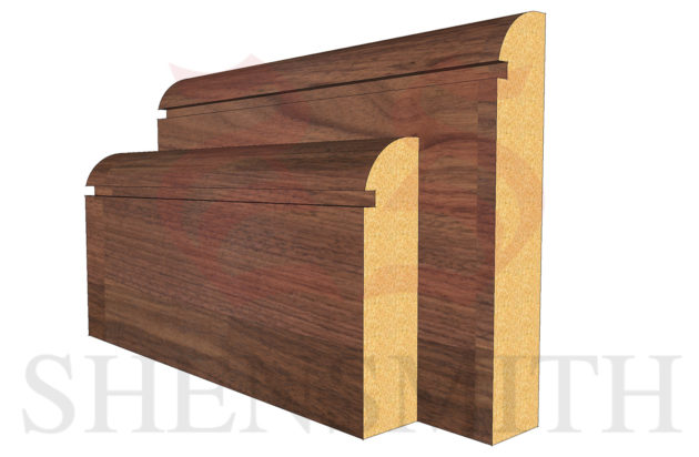 Bullnose Rebated 1 Walnut Skirting Board