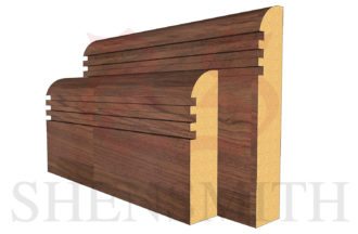 Bullnose Rebated 3 Walnut Skirting Board